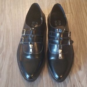 TUK T.U.K Black Leather Creepers Goth Pointed 10 8